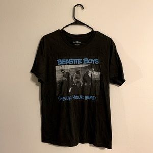 UNISEX BEASTIE BOYS TEE Large size but can fit medium. Black white and blue.